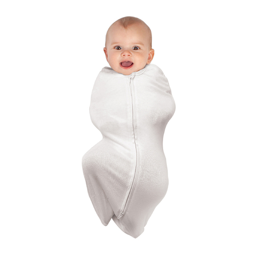 Baby Studio Swaddle Pouch Breathable Bamboo Bright White Size 0-3m
