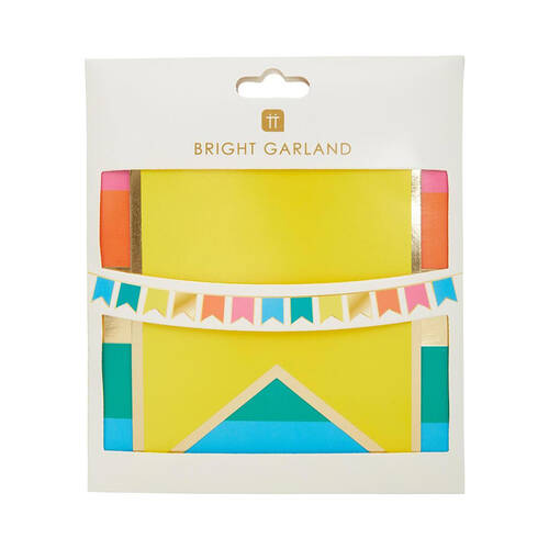 Talking Tables Birthday Bunting w/ Gold Foil Party Decoration 3m Rainbow