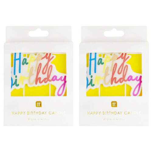 2PK Talking Tables Happy Birthday Candle Party Decoration Rainbow