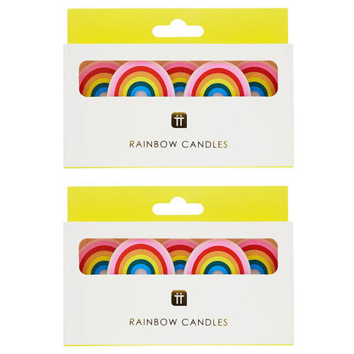 2x 5pc Talking Tables Rainbow Shaped Birthday Candles Party Decoration