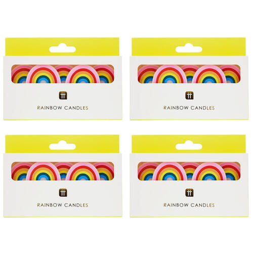 4x 5pc Talking Tables Rainbow Shaped Birthday Candles Party Decoration