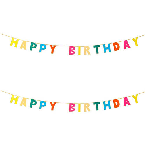 2PK Talking Tables Happy Birthday Garland Party Decoration 3m Rainbow
