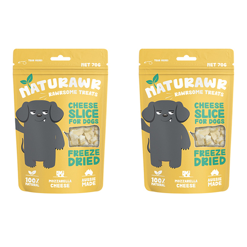 2PK Naturawr 70g Natural Cheese Slice Dogs/Puppy Pet Freeze Dried Meal/Treat Pack