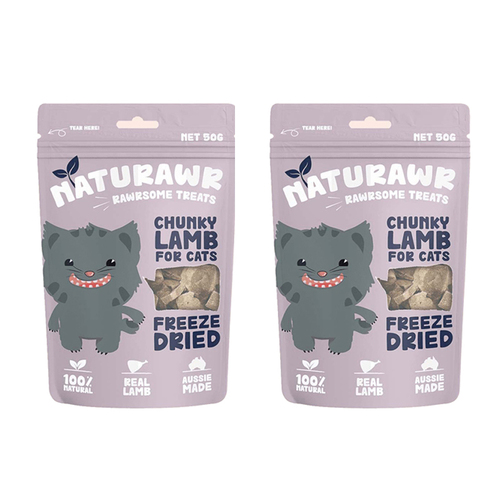 2x Naturawr 50g Chunky Lamb For Cats/Kitten Pet Food Lamb/Liver Meal