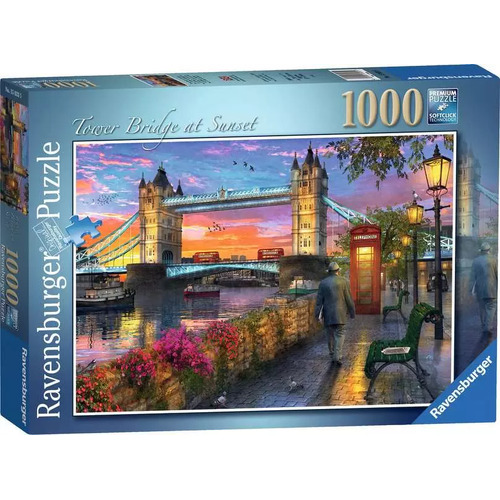 1000pc Ravensburger Tower Bridge At Sunset Family Jigsaw Puzzle 70x50cm