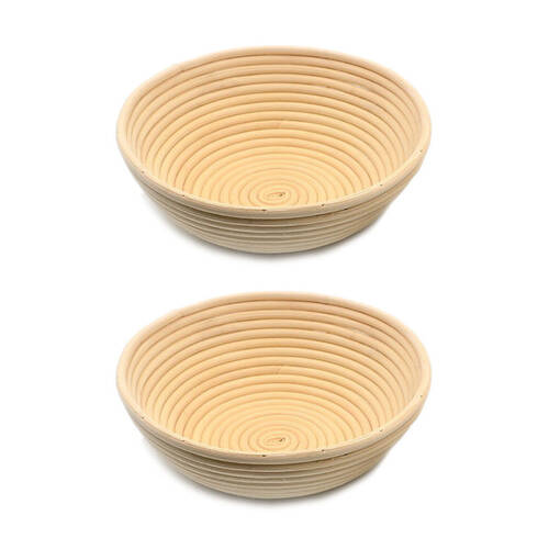 2PK Brunswick Bakers Round Rattan 23cm Bread Banneton Basket