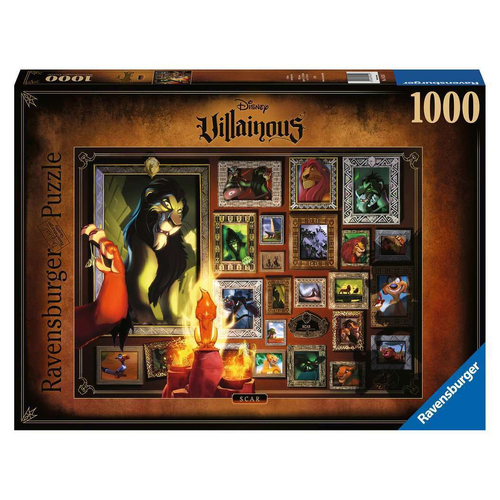 1000pc Ravensburger Villainous Scar Jigsaw Puzzle Set Adults