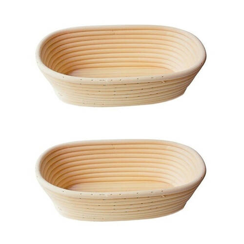 2PK Brunswick Bakers Oval Rattan 35cm Bread Banneton Basket