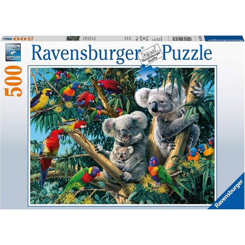 500pc Ravensburger Koalas In A Tree Family Jigsaw Puzzle 49x36cm