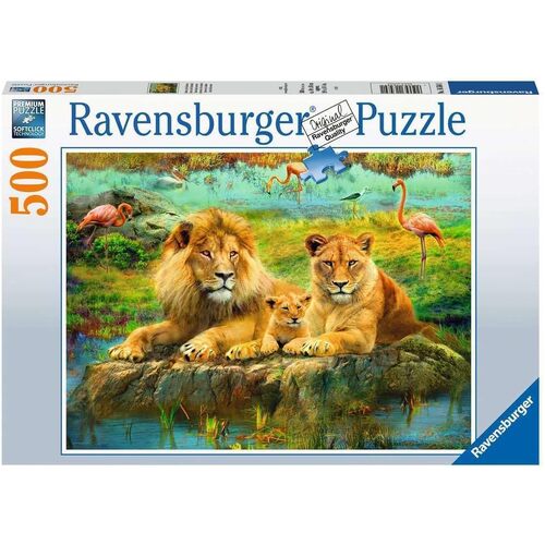 500pc Ravensburger Lions In The Savannah Family Jigsaw Puzzle 49x36cm
