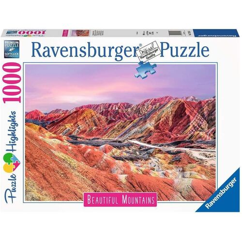 1000pc Ravensburger Rainbow Mountains China Family Jigsaw Puzzle 70x50cm