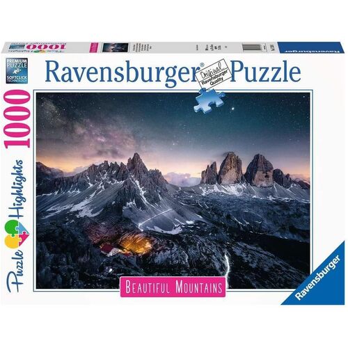 1000pc Ravensburger Three Peaks Dolomites Family Jigsaw Puzzle 70x50cm