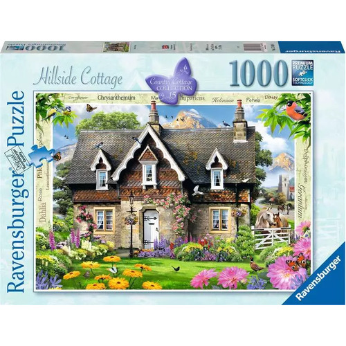 1000pc Ravensburger Hillside Cottage Jigsaw Puzzle Set Adults