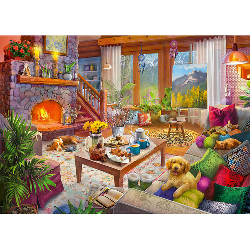 1000pc Ravensburger Cozy Cabin Adults Jigsaw Puzzle 