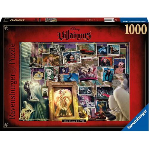 1000pc Ravensburger Villainous Cruella Deville Family Jigsaw Puzzle 70x50cm