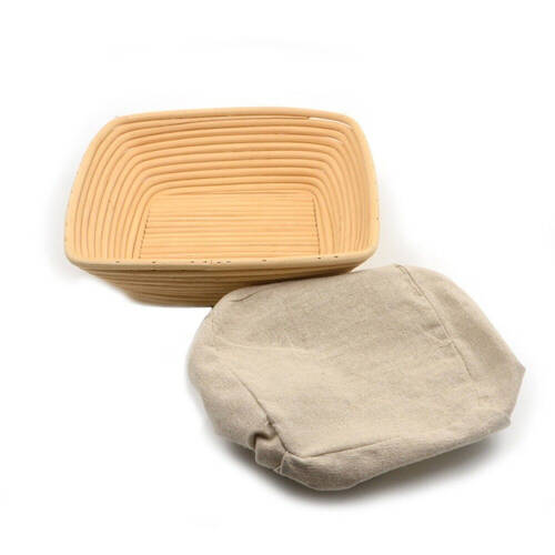 Brunswick Bakers Square Rattan 25cm Bread Banneton w/ Lining