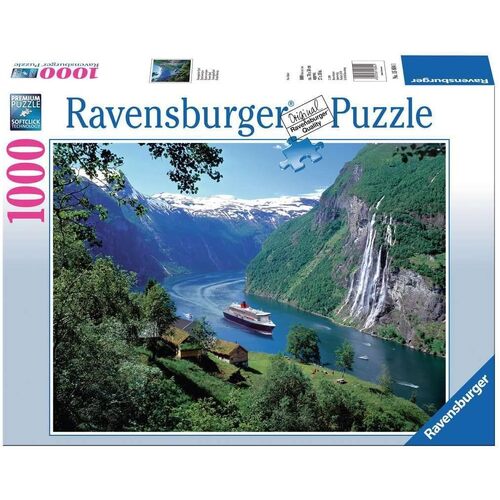 1000pc Ravensburger Norwegian Fjord Family Jigsaw Puzzle 70x50cm