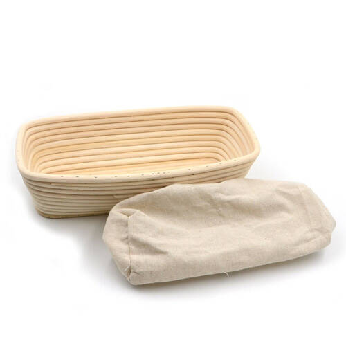Brunswick Bakers Rectangle Rattan 26cm Bread Banneton w/ Lining