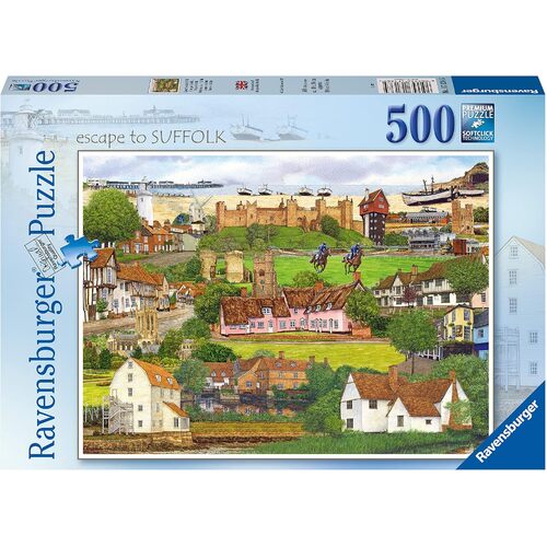 500pc Ravensburger Escape To Suffolk Family Jigsaw Puzzle 49x36cm