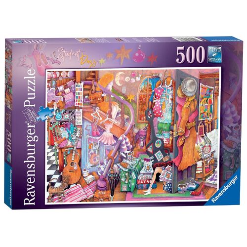 500pc Ravensburger Student Days Jigsaw Puzzle Set Adults