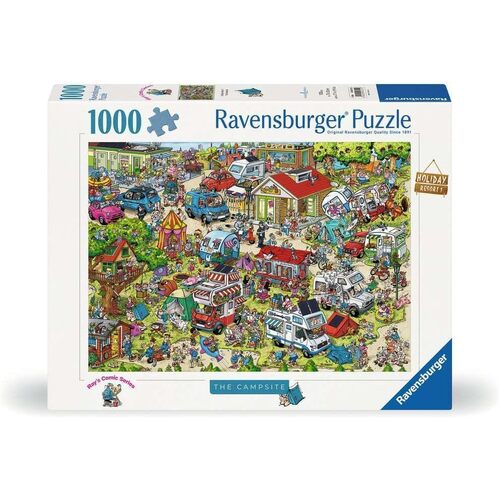 1000pc Ravensburger Holiday Resort 1, The Campsite Jigsaw Puzzle Set Adults