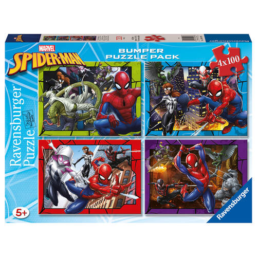 Ravensburger Spider-Man Bumper 4-Jigsaw Puzzle Pack 5y+