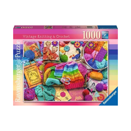 1000pc Ravensburger Vintage Knitting & Crochet Adults Jigsaw Puzzle 