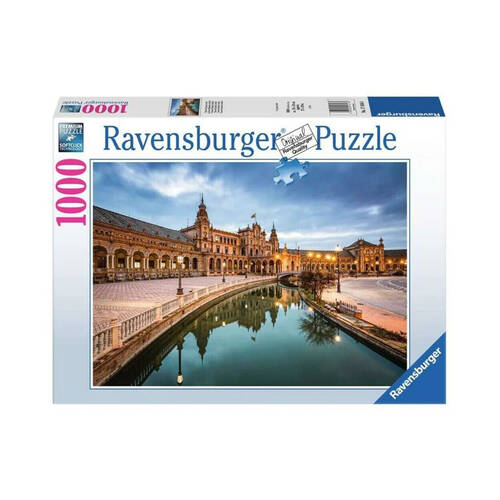 1000pc Ravensburger Plaza de Espana Seville Wooden Premium Jigsaw Puzzle