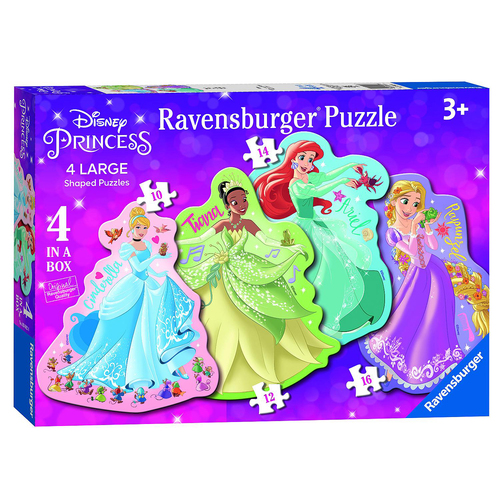 4pc Ravensburger Disney Princess 4 Shaped Puz In A Box Puzzle Set 3y+