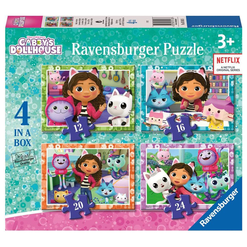 4pc Ravensburger Gabby's Dollhouse Set Jigsaw Puzzle 3+