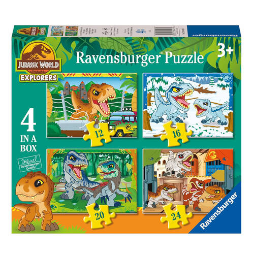 Ravensburger 4 in a Box Jurassic World Explorers 12/16/20/24 Puzzle 3y+