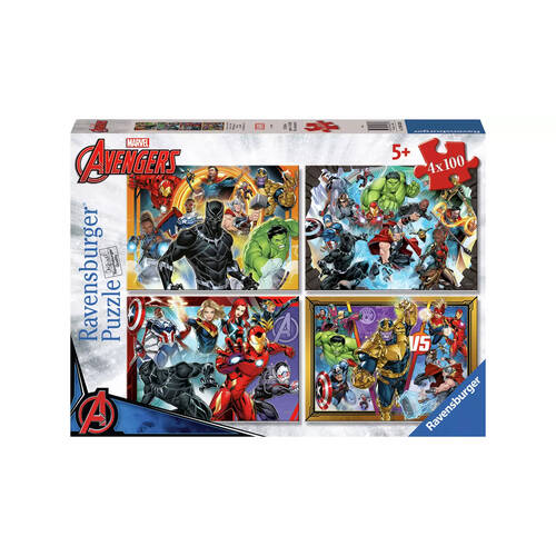 Ravensburger Marvel Avengers Bumper 4-Jigsaw Puzzle Pack 36x26cm Kids 5y+