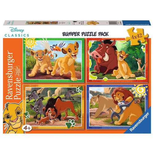4x42pc Ravensburger Disney Lion King Bumper Pack Wooden Jigsaw Puzzle 4y+