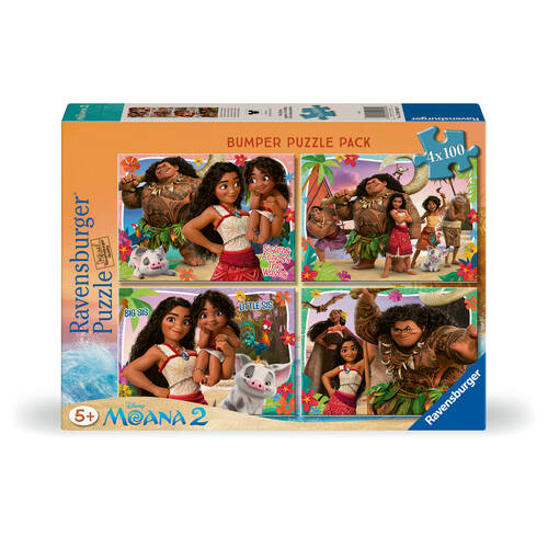 Ravensburger Disney Moana Bumper 4-Jigsaw Puzzle Pack 36x26cm Kids 5y+