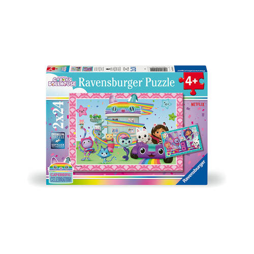 2x 24pc Ravensburger Gabby's Dollhouse Jigsaw Puzzle 28x19cm 3y+