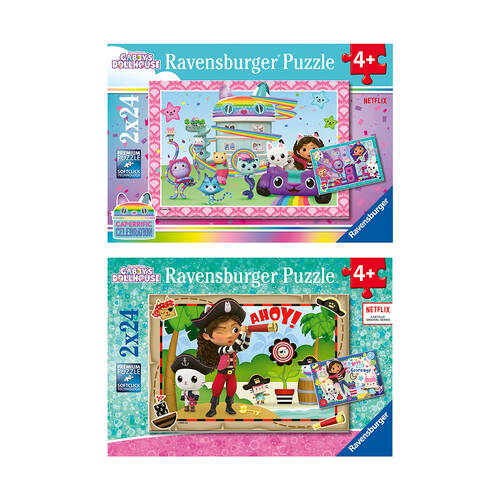 2pc Ravensburger Gabby's Dollhouse Jigsaw Puzzle Combo Kids Toy Set 3y+