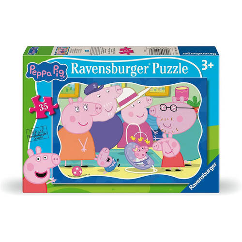 35pc Ravensburger Peppa Pig Family No2 Wooden Kids Toy Jigsaw Puzzle 4y+