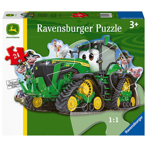 24pc Ravensburger John Deere Tractor Shaped Jigsaw Puzzle Set 3y+