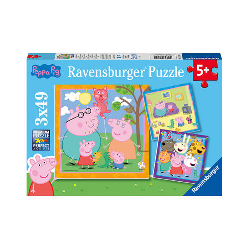 3x 49pc Ravensburger Peppa's Family & Friends Jigsaw Puzzle 21cm 5y+
