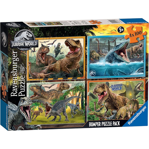 4x100 Piece Ravensburger Welcome to Jurassic World Bumper Jigsaw Puzzle 6+