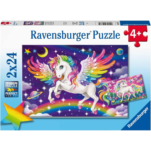2x24 Piece Ravensburger Unicorn and Pegasus Jigsaw Puzzle 4+