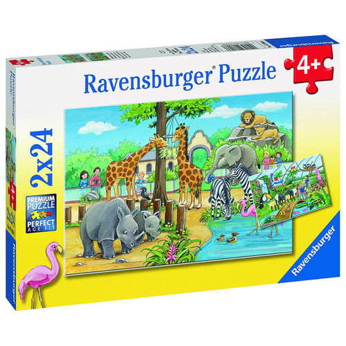 2x24pc Ravensburger Welcome To The Zoo Jigsaw Puzzle 26x18cm 4y+