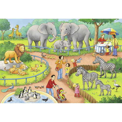 2x24pc Ravensburger A Day at the Zoo Jigsaw Puzzle 4+