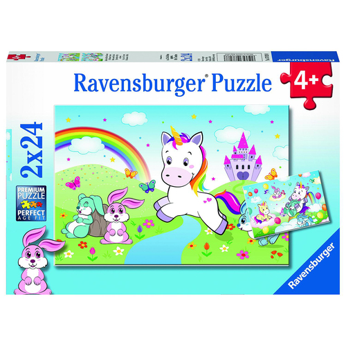2x24pc Ravensburger Fairy Tale Unicorn Jigsaw Puzzle Set 4y+