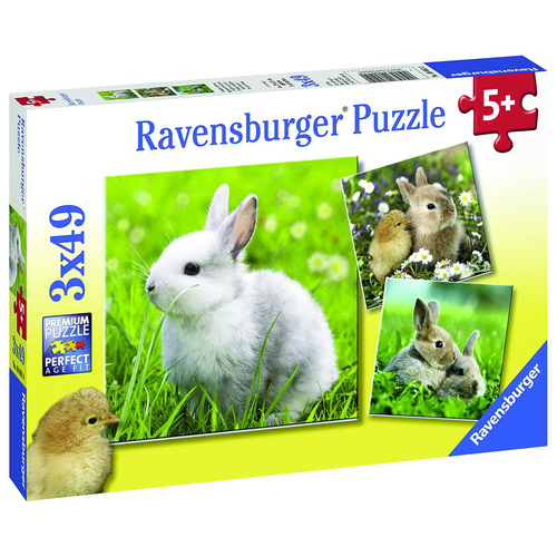 3x49pc Ravensburger Cute Bunnies Jigsaw Puzzle Set 5y+