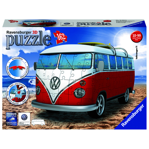 162pc Ravensburger VW Kombi Bus 3D Model Jigsaw Puzzle 10+