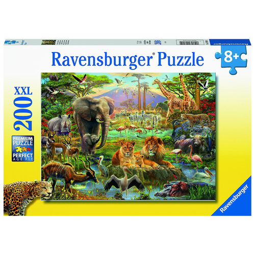 200pc Ravensburger Animals Of The Savanna Jigsaw Puzzle 49x36cm 8y+