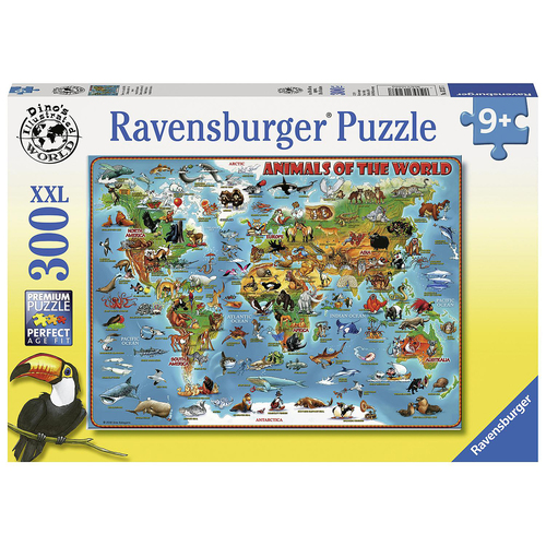 300pc Ravensburger Animals Of The World Jigsaw Puzzle 49x36cm 9y+