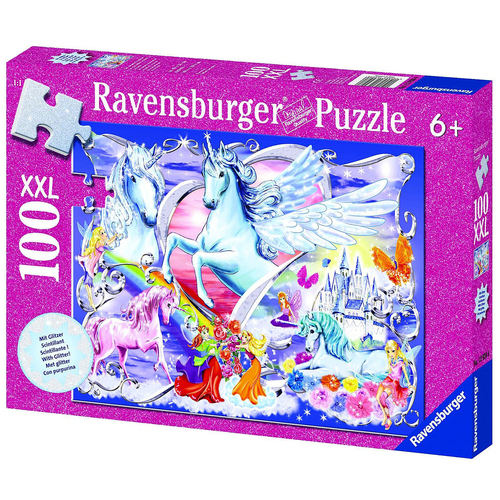 100pc Ravensburger Amazing Unicorns Jigsaw Childrens Puzzle Glitter 6Y+