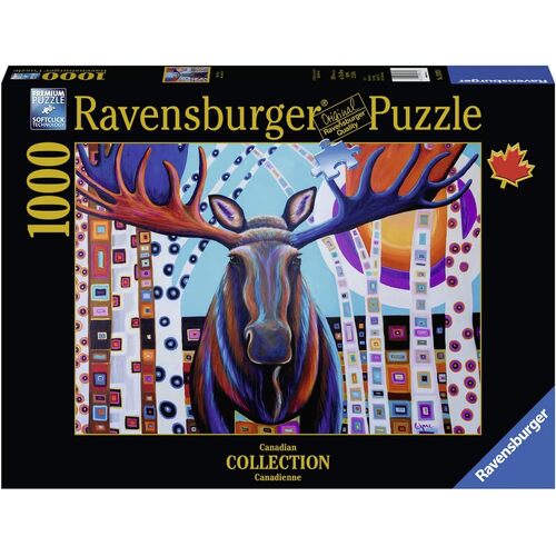 1000pc Ravensburger Winter Moose Jigsaw Puzzle Set Adults